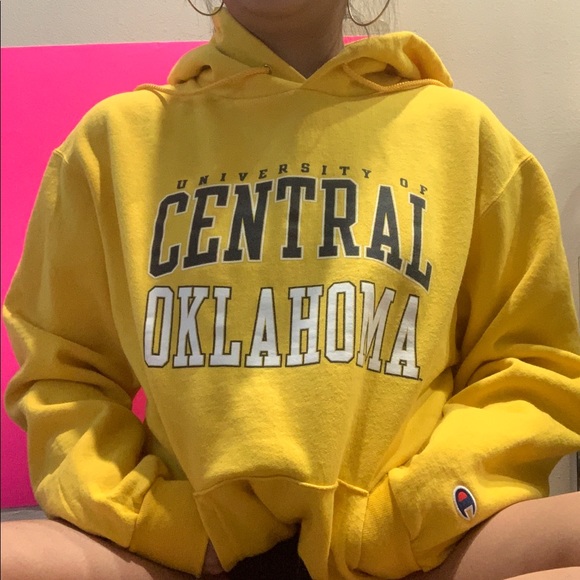 Champion Tops - champion central oklahoma yellow hoodie ✧